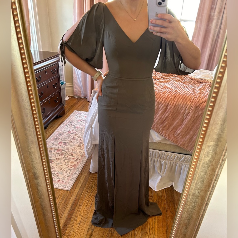 Elegant Gray Evening Gown